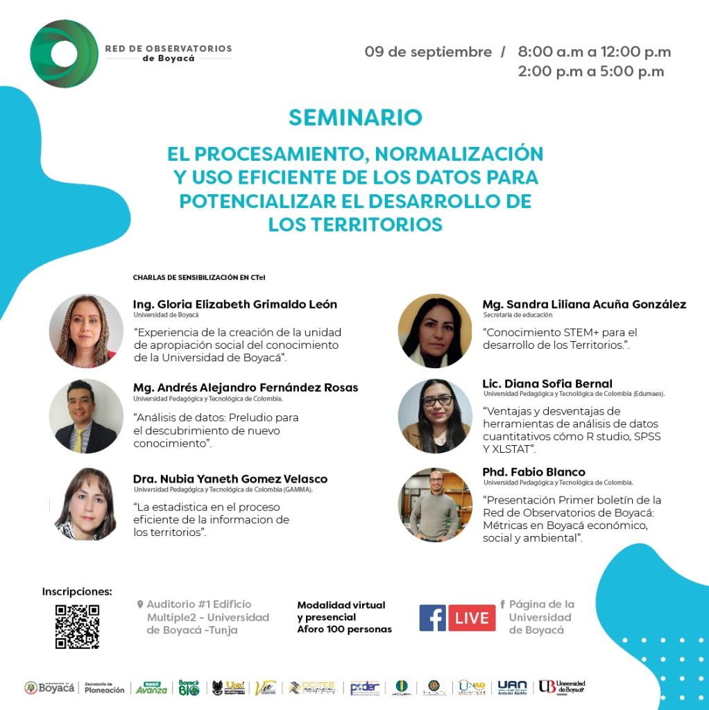 Seminario el procesamiento, normalización y uso eficiente de los datos para potencializar el desarrollo de los territorios