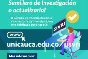Convocatoria para creación y actualización de Semilleros de Investigación de la Universidad del Cauca