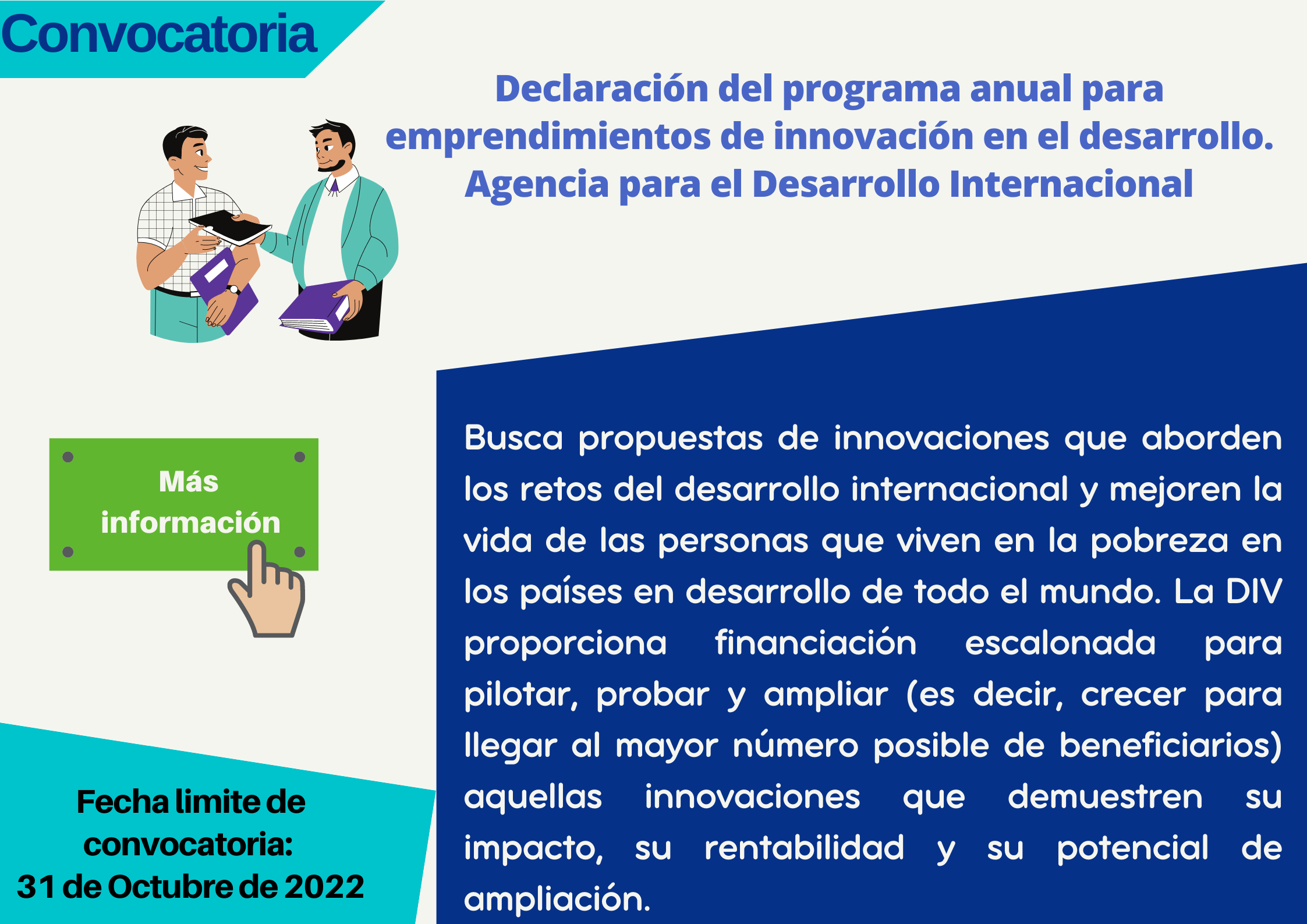 Declaración del programa anual para emprendimientos de innovación en el desarrollo. Agencia para el Desarrollo Internacional